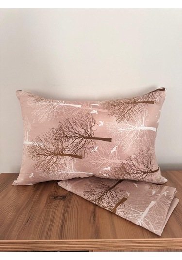 Üntaş Tek Lastiksiz Çarşaf Ve 1 Adet Yastik Kilifi Kahveağaç