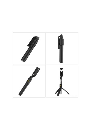 Geeksen Siyah 2-in-1 Telefon Tripod Selfie Çubuğu: Bluetooth Kumanda, Ayarlanabilir Telefon Tutucu İle Serbest Fotoğraf Çekimi
