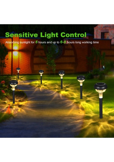 Tomshine 6 Adet Led'ler Dış Mekan Güneş Enerjili Lamba Sıcak Beyaz