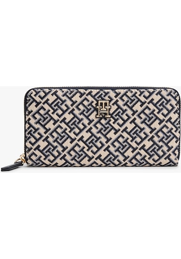 Tommy Hilfiger Th Jacquard Lrg Za Kadın Mavi Cüzdan Aw0aw17478dw6 MAvi
