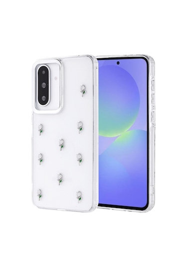 Toyigoo Galaxy Uyumlu A36 Kılıf Airbag Tasarımlı Simli Şeffaf Kutup Kapak - Yıldız Yıldız