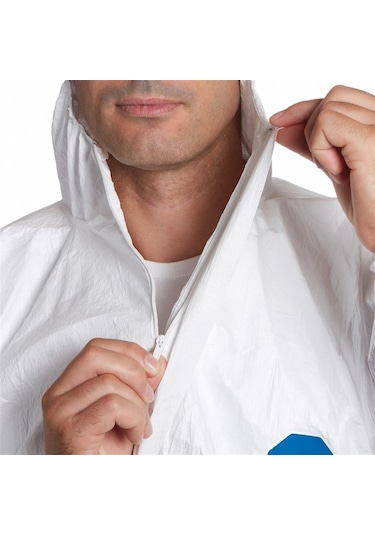Tyvek 500 Xpert Başlıklı Kimyasal Koruyucu Tek Kullanımlıktulum L