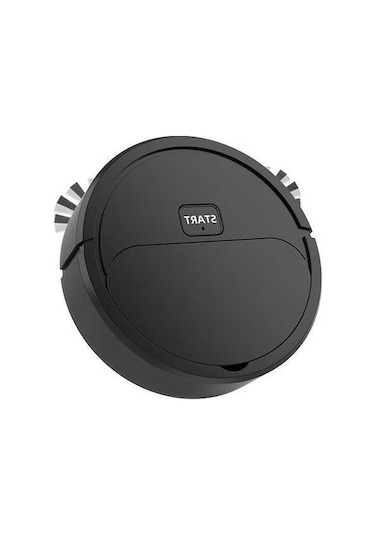 Supermarket1 Otomatik Mini Süpürme Robotu, 3'ü 1 Arada Temizleme, Paspas Süpürme, Siyah Siyah