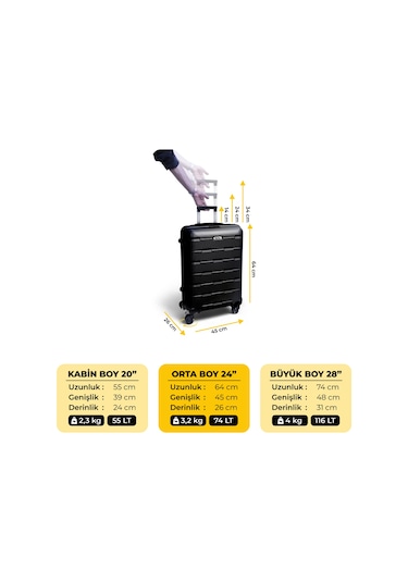 Biggdesign Moods Up Tsa Kilitli 24" Abs Gövdeli Valiz Orta Boy-siyah
