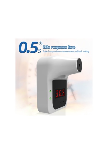 Teltree Duvar Montajlı Kontaktsız Enerjili İnfrkırmızı Sıcaklık Ölçer - Otomatik Alarm, 0.5 Sn Hızlı Ölçüm, Ofis/metro/mağaza Uygun Pil Dahil Değil