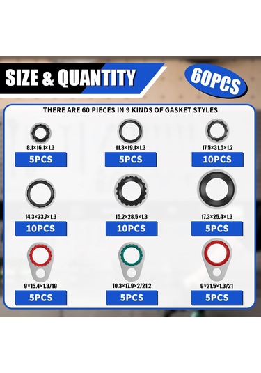 Kosona Otomotiv Klima Kompresör Gasket Seti 60 Adet - Tam Kaplama, Eşik Dikme, Dayanıklı Ve Kolay Kurulum Özellikleriyle Farklı Araç Modellerine Uygun