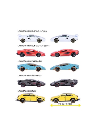Majorette Lamborghini 5'li Araba Seti Çok Renkli