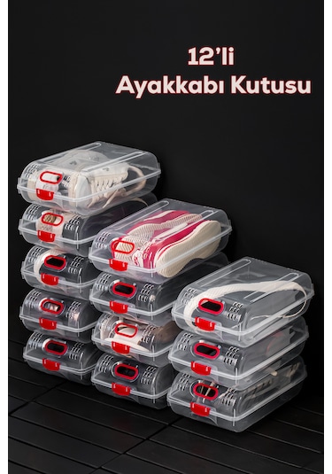 Porsima 204-12 Kadın Ve Çocuk Ayakkabı Saklama Kutusu Şeffaf