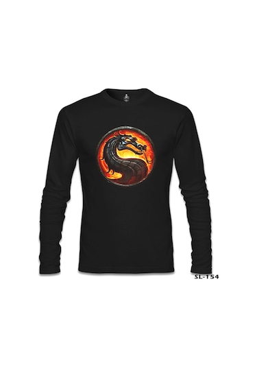 Mortal Combat Logo Siyah Erkek Sweatshirt