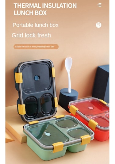 Xurunkeji Yetişkinler, Çocuklar, Mikrodalga Fırına Uygun, Çocuklar, Okul Salata Kutuları, Gıda Kapları İçin Bölmeli Taşınabilir Bento Kutusu B Yeşil