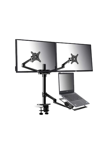 NPO STD7093 10"-27" Notebook Stand ve Vesa Monitör Tutucu Çift Kol - Koyu Gri