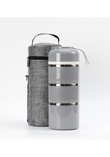 Worthbuy Yemek Termosu 3 Katman Sefer Tası 1.65 Lt Gri