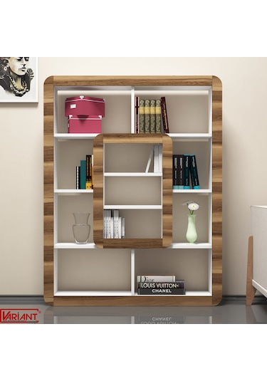 Variant Variant Orkide Kitaplık,Raf (Beyaz-Ceviz)