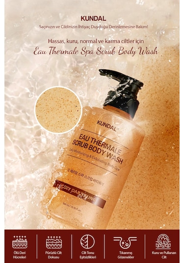 Kundal Leather Iris Nemlendirici ve Arındırıcı Tanecikli Vücut Yıkama Jeli 500 ML