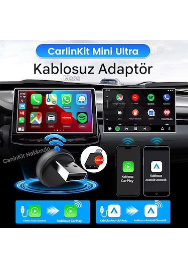Mini 5.0 Ultra3 Kablosuz Carplay & Android Auto Adaptörü Dual Wifi Bt5.4 Otomatik Bağlantı Yeni Seri Diğer