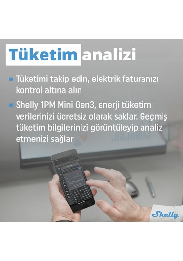 Shelly 1PM Mini Gen3 Enerji Ölçer Röle