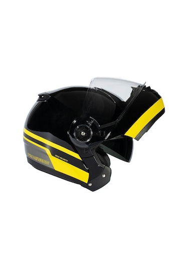 Zeus Zs-3050 Be6 Black Yellow Çene Açılır Motosiklet Kaskı