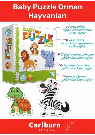 Özel Üretim Zeka Geliştirici Eğitici Çocuk El Göz Koordinasyonu Baby Puzzle Orman Hayvanları