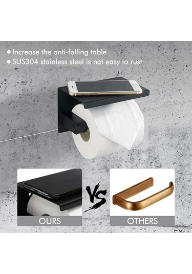 Otel Dekorasyonu İçin 304 Paslanmaz Çelik Duvara Monte Tuvalet Kağıdı Tutucu Mat Siyah Diğer