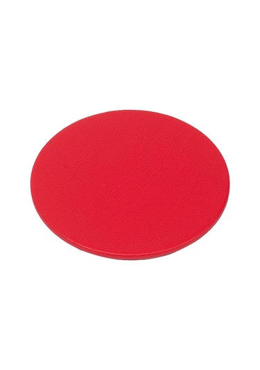 Kırmızı Oval Deri Bardak Altlığı Kırmızı