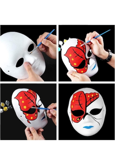 30 Adet Karton Boyanabilir Maske