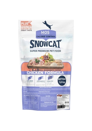 Snow Cat Plus Düşük Tahıllı Tavuklu Yavru Kedi Maması 1500 G