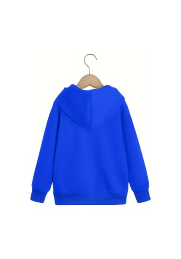 Nefes Alabilen Örme Kumaş, Karikatür Ayı & Kalp Baskılı Bol Kesim Mavi