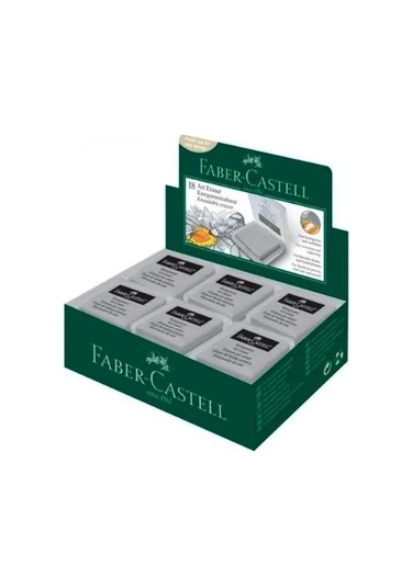 Faber Castell Plastik Kutulu Gri Hamur Silgi 18'li Paket