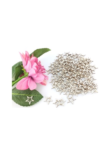 Xiyyadms Ahşap El Sanatı Yıldız Desenli Delikli Parçalar - 20mm 100 Adet Dıy Dekorasyon Aksesuarı