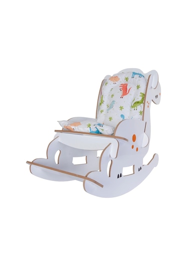 Ahşap Sallanır Çoçuk Sandalyesi Çocuk Koltuk Bebek Koltuk Sandaly (529308560) Beyaz