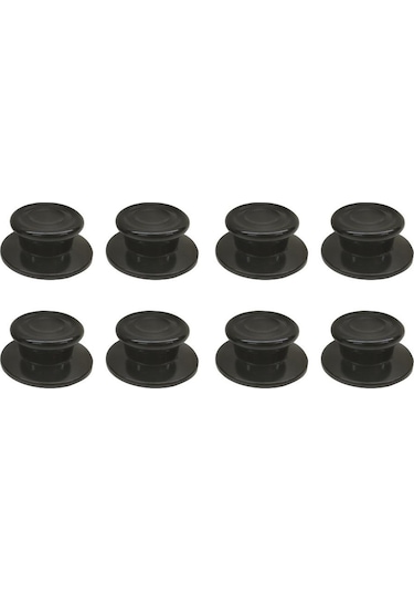 8 Adet Siyah Lüks Tencere Tava Sahan Cam Kapak Kulpu
