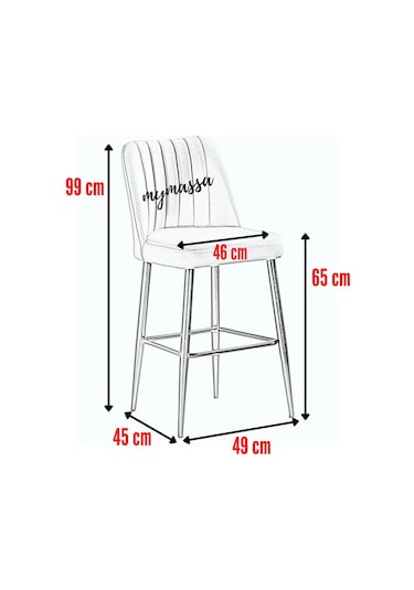 Ada Bar Sandalye - Babyface Turuncu - Metal Siyah Ayak 2 Adet Kiremit