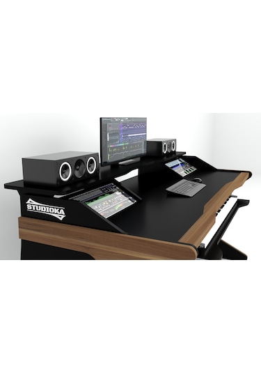 Studioka Solutions / M1 Profesyonel Stüdyo Masası Siyah, Beyaz, Siyah - Ahşap, Beyaz -ahşap