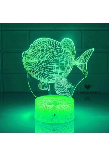 Goldenqian 3d Balık Gece Işığı Lambası Illusion 7 Renk Değiştirme Dokunmatik Anahtarı Masa Masa Dekorasyon Lambaları Akrilik Düz Abs Taban Usb Kablosu Oyuncak İle Hediye 0vdkyx Siyah