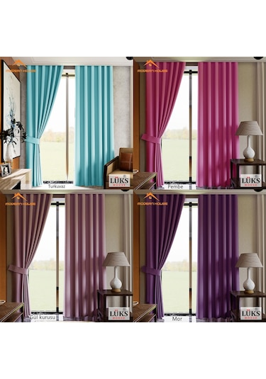 Lüks Karartma Perde Blackout Fon Perde- 12 Renk - Modern House