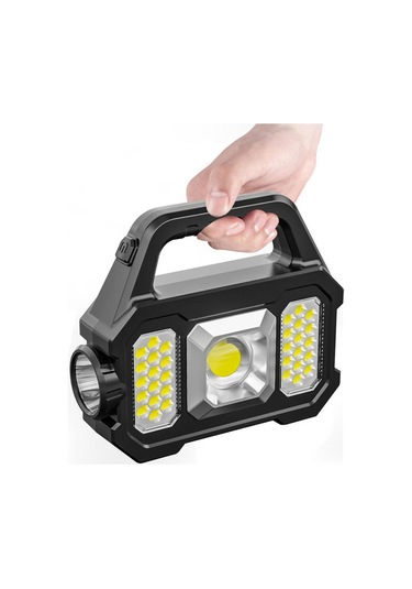 Taşınabilir Led Spot Süper Parlak Led Çalışma Işığı Projektör Açık Kamp İçin Güneş Usb Şarj Edilebilir Lamba Led El Feneri Soğuk Siyah