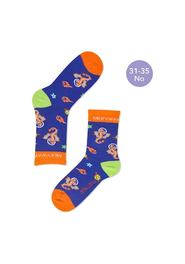 Milk&moo Ponix Çocuk 5'li Çorap Seti, 31-35 Numara, Yumuşak Ve Eğlenceli Tasarım Mor