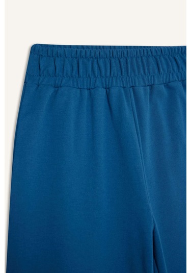 Defacto Kız Çocuk 2li Takım Baskılı Kısa Kollu Tişört Beli Lastikli Eşofman Altı E6414a825aube376 Mavi