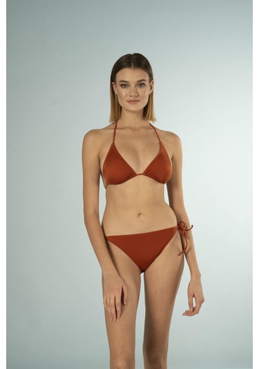 Estiva Üçgen İpli Bikini Takımı - Kiremit Çok Renkli