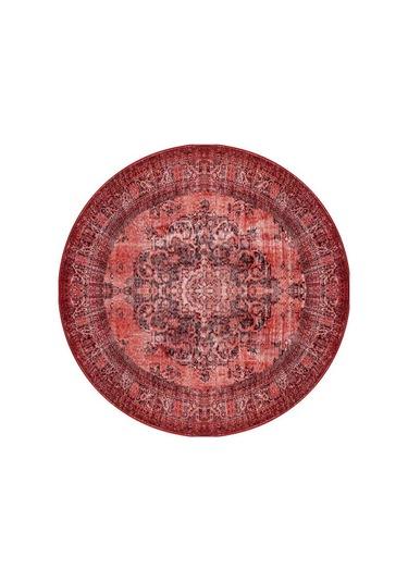 Blues Vintage Desenli Dokuma Taban Dekoratif Kırmızı Halı (Al 131