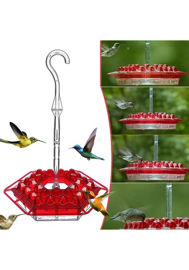 Dofolink 2 Adet Kırmızı Kolibri Besleyici - Kolay İzleme, Kolay Doldurma Ve Temizleme Özellikli Yemleme Aleti