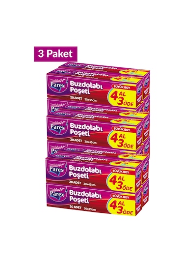 Buzdolabı Poşeti Büyük Boy 4 Al 3 Öde 4 20 30 X 45 Cm Üçlü Set