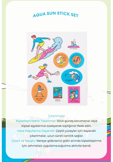 Missha Stick Güneş Kremi ve Göz Altı Bakım Seti All Around Safe Block Aqua Sun Stick Set SPF50+ PA++++