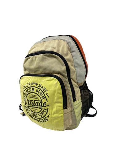 Kaliteli Vintage Disayn Sırt Gezi Çantası New Patchwork 5017 Sarı