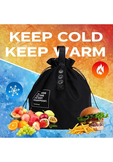 Moveevo Eko Dost Canvas Isı Yalıtımlı Yemek Çantası - Erkek Ve Kadın İçin Taşınabilir, Taze Yemek Sağlama, Drawstring Kapatma Ve Sağlam Kollü Tasarım