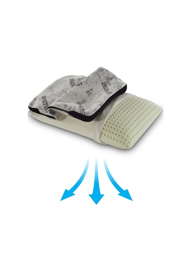 Rudu Ametist Kılıflı Visco Visko Delikli Bütün Sünger Yastık 60x40x14 Cm 1200 Gr Omuz/boyun Destekli Beyaz - Mor