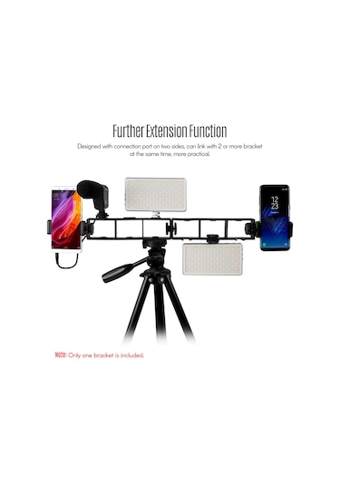 Xindoker Fotoğraf Çekim Ayağı Abs Malzeme, 2 Adet Hot Shoe, 1/4" Bağlantı, Işık-mikrofon-telefon Tutucu Uyumlu Siyah