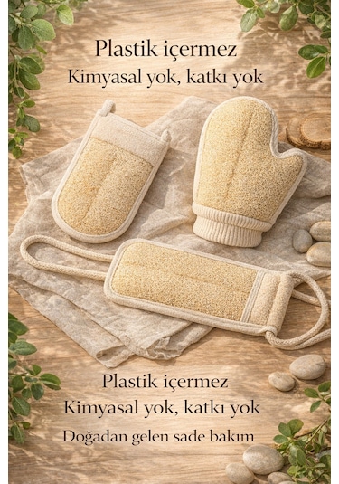 Doğal Kabak Lifi Kese Seti 4 Lü Avantaj Paketi