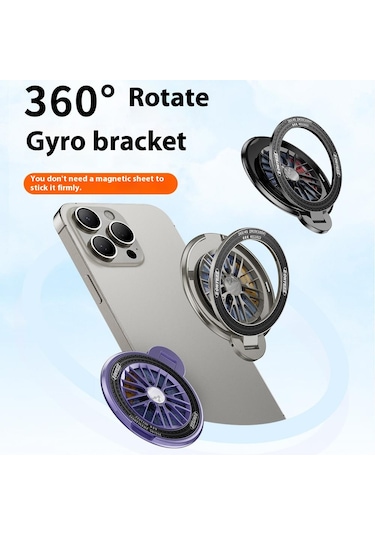 Manyetik Telefon Standı Stres Giderici Cep Telefonu Tutucu Telefon Tutacağı Parmak Döngüsü Kickstand Mavi