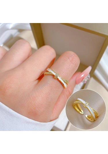 Ayarlanabilir Açıklığa Sahip Zarif Zirkon Yüzük No.52 Çok Renkli